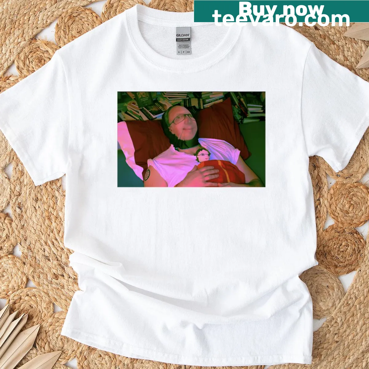 Whimsical design featuring dreamy elements on t-shirt — on a men's t-shirt