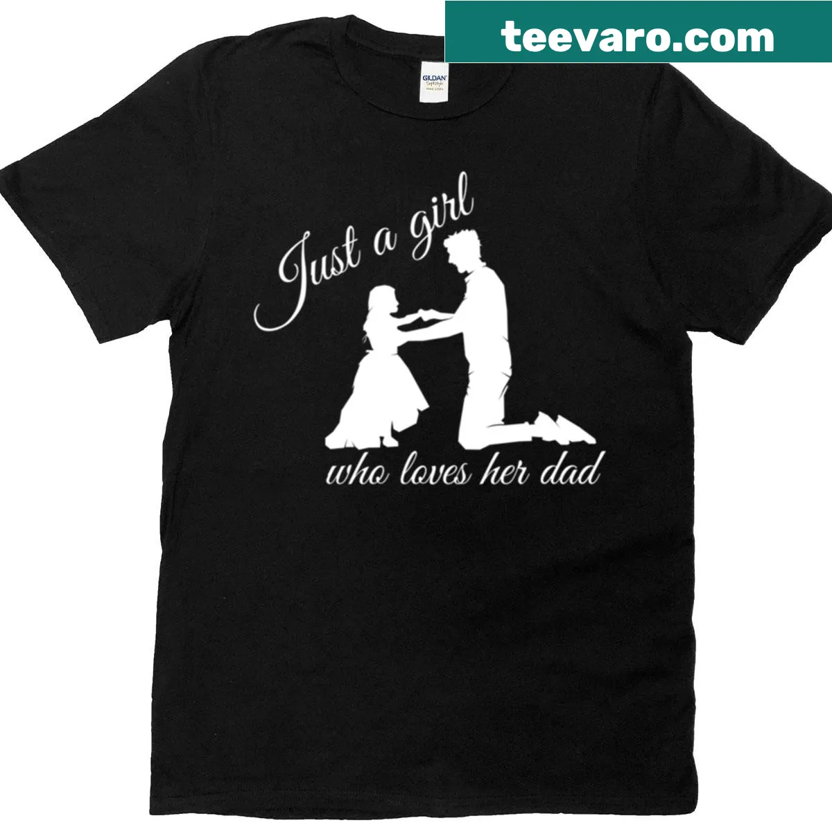 T-shirt with 'Just A Girl Who Loves Her Dad' text for teens. — on a men's t-shirt