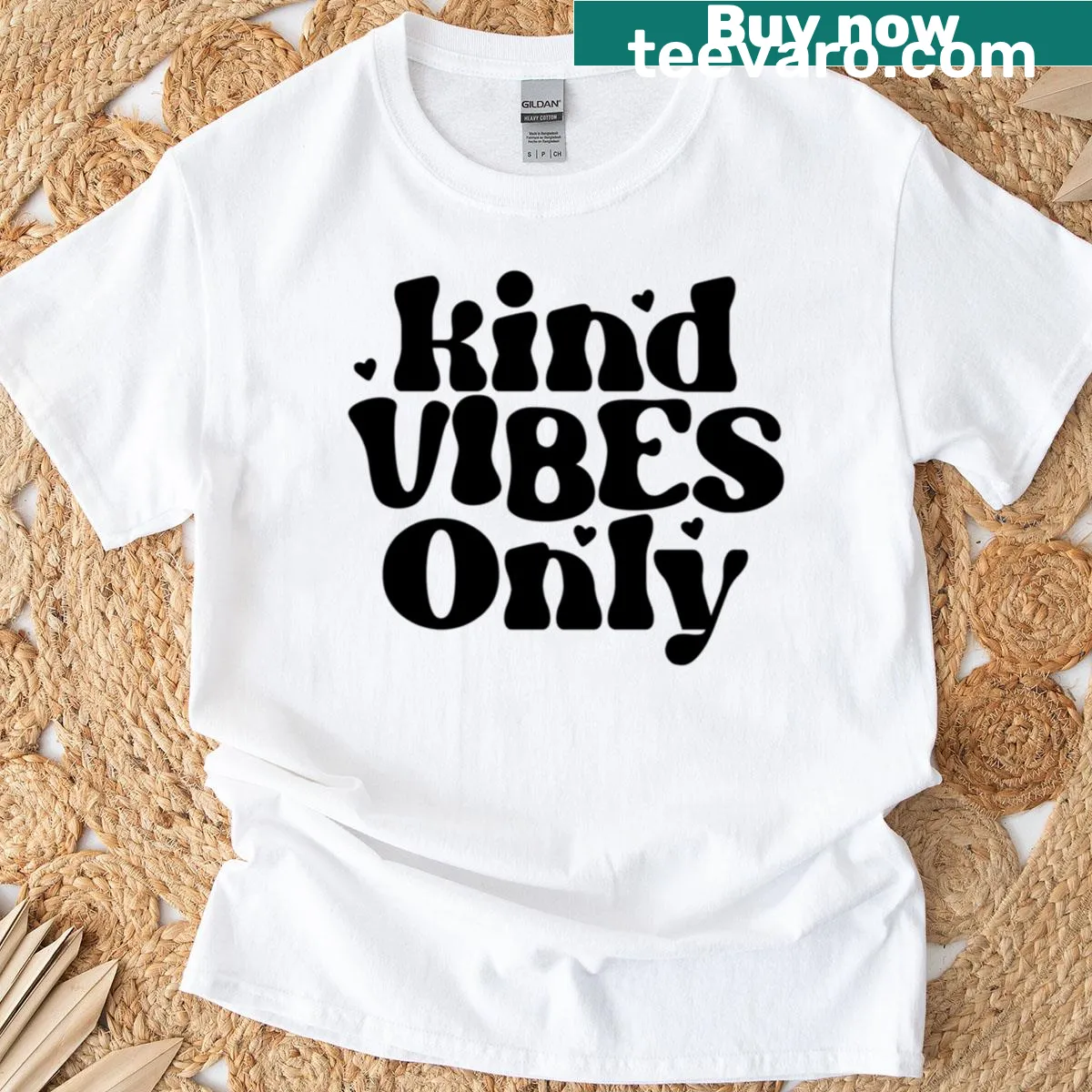 T-shirt with the phrase Kind Vibes Only for positivity — on a men's t-shirt