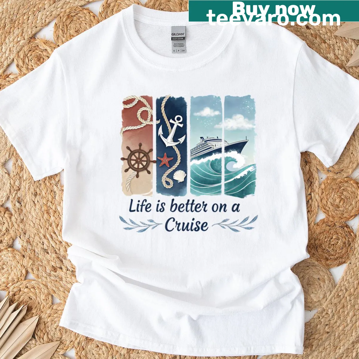Inspirational Life Is Better On A Cruise T-shirt with bold typography — on a men's t-shirt