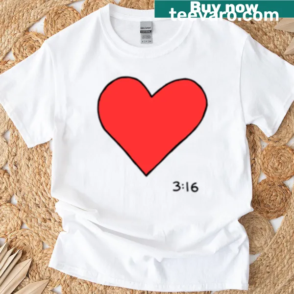 Oversized T-shirt with a heart graphic symbolizing love