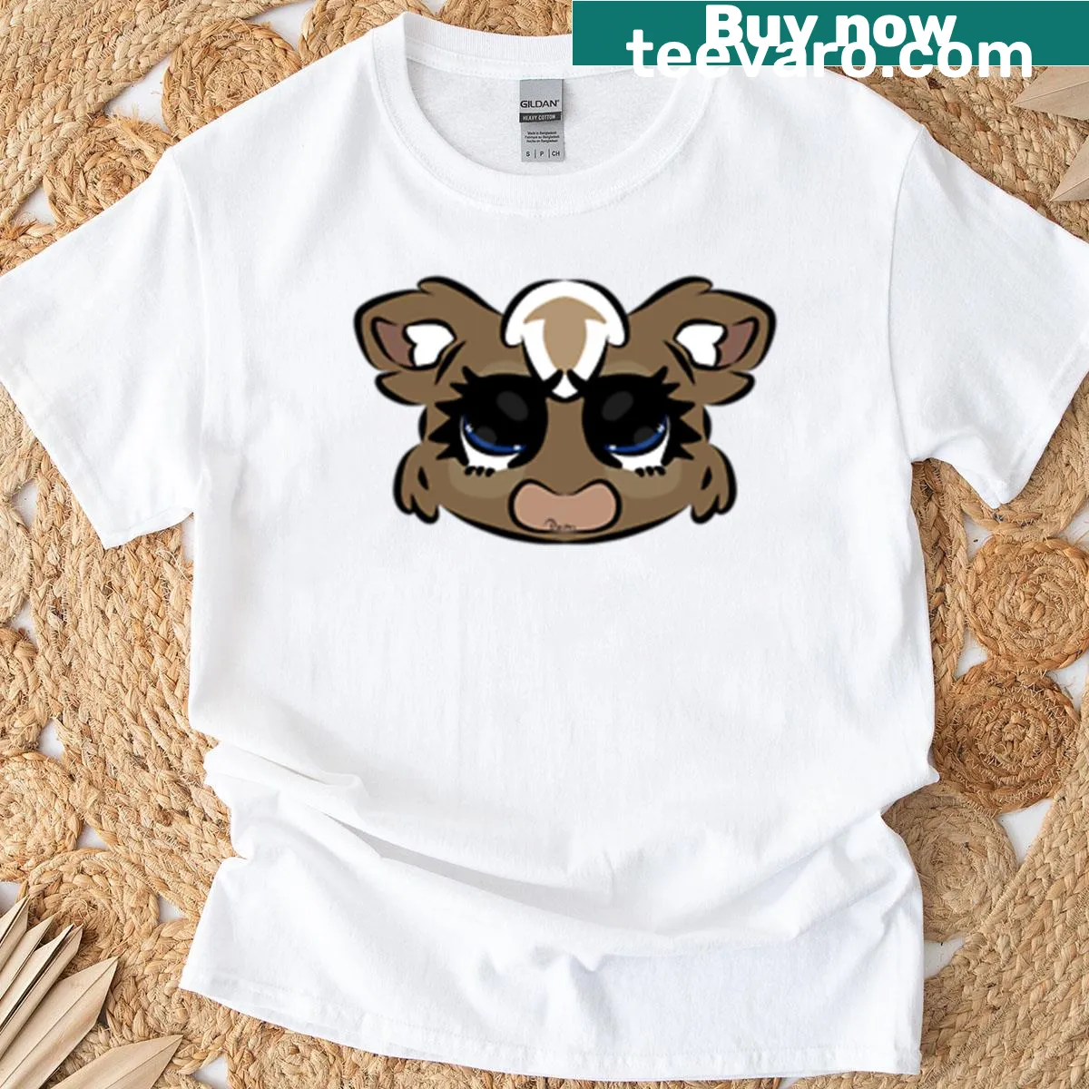 Cute T-shirt with an illustration of a charming cow — on a men's t-shirt