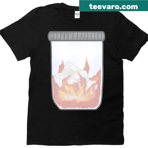 Artistic T-shirt featuring Lucifer wings with bottle design