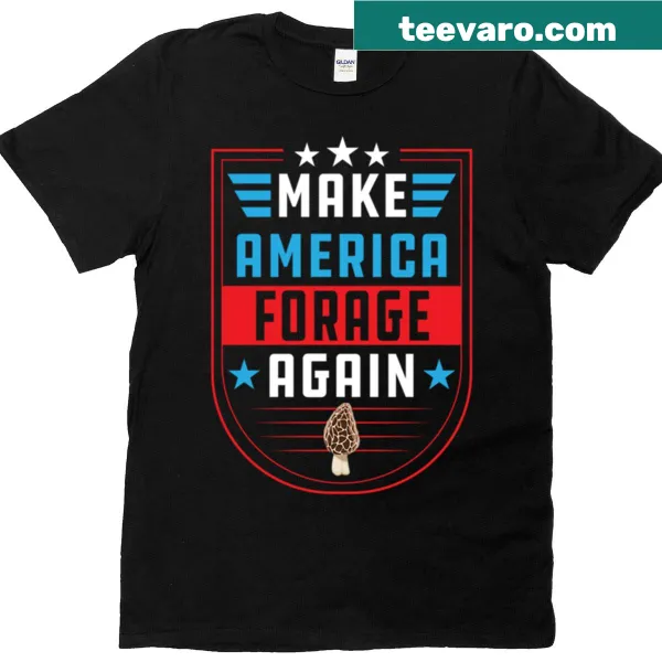 Humorous mushroom foraging graphic with political slogan