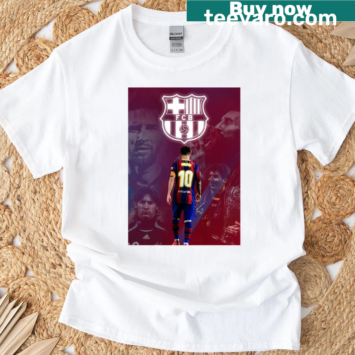 Bold Messi graphic on a T-shirt — on a men's t-shirt