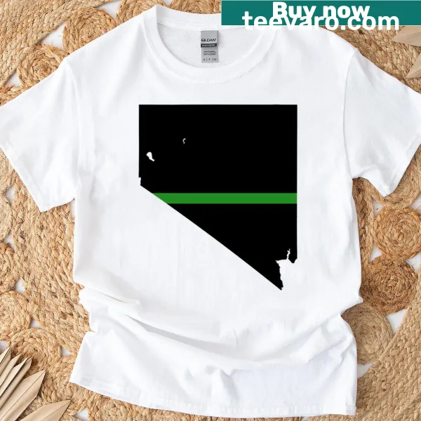 Nevada Thin Green Line T-shirt with a supportive emblem