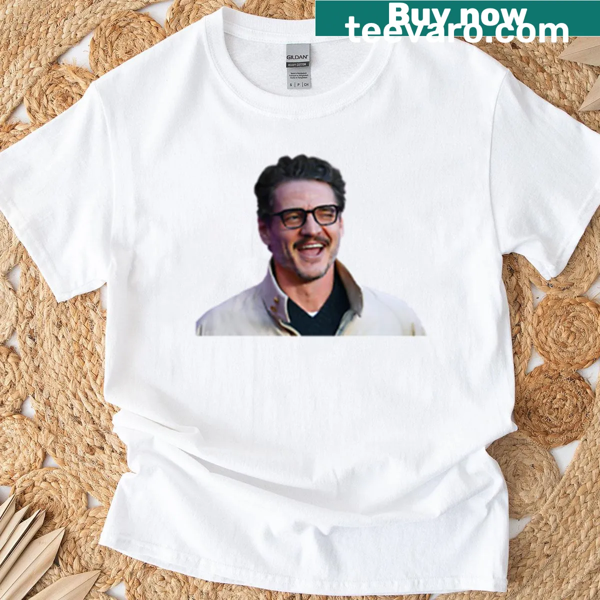 Illustrated Pedro D graphic t-shirt for fans of the character. — on a men's t-shirt