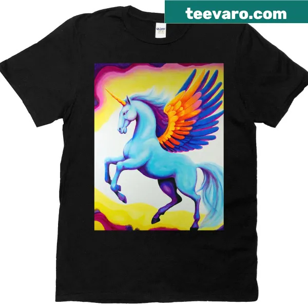 Enchanting Pegacorn Dreams T-shirt with whimsical illustration