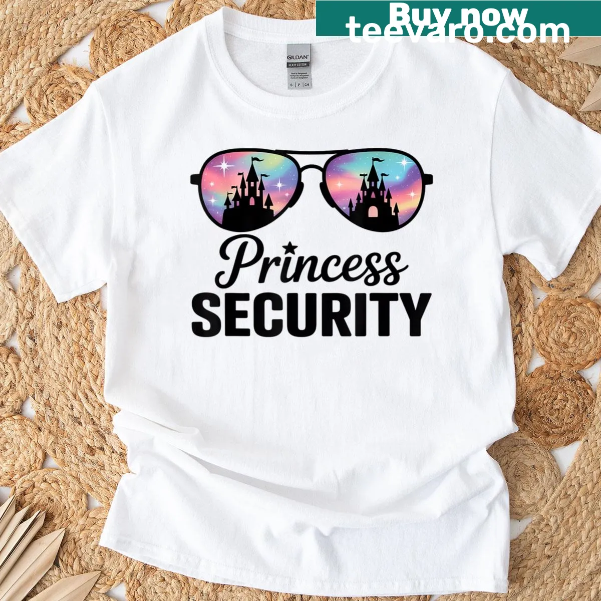 T-shirt with 'Princess Security' text design — on a men's t-shirt