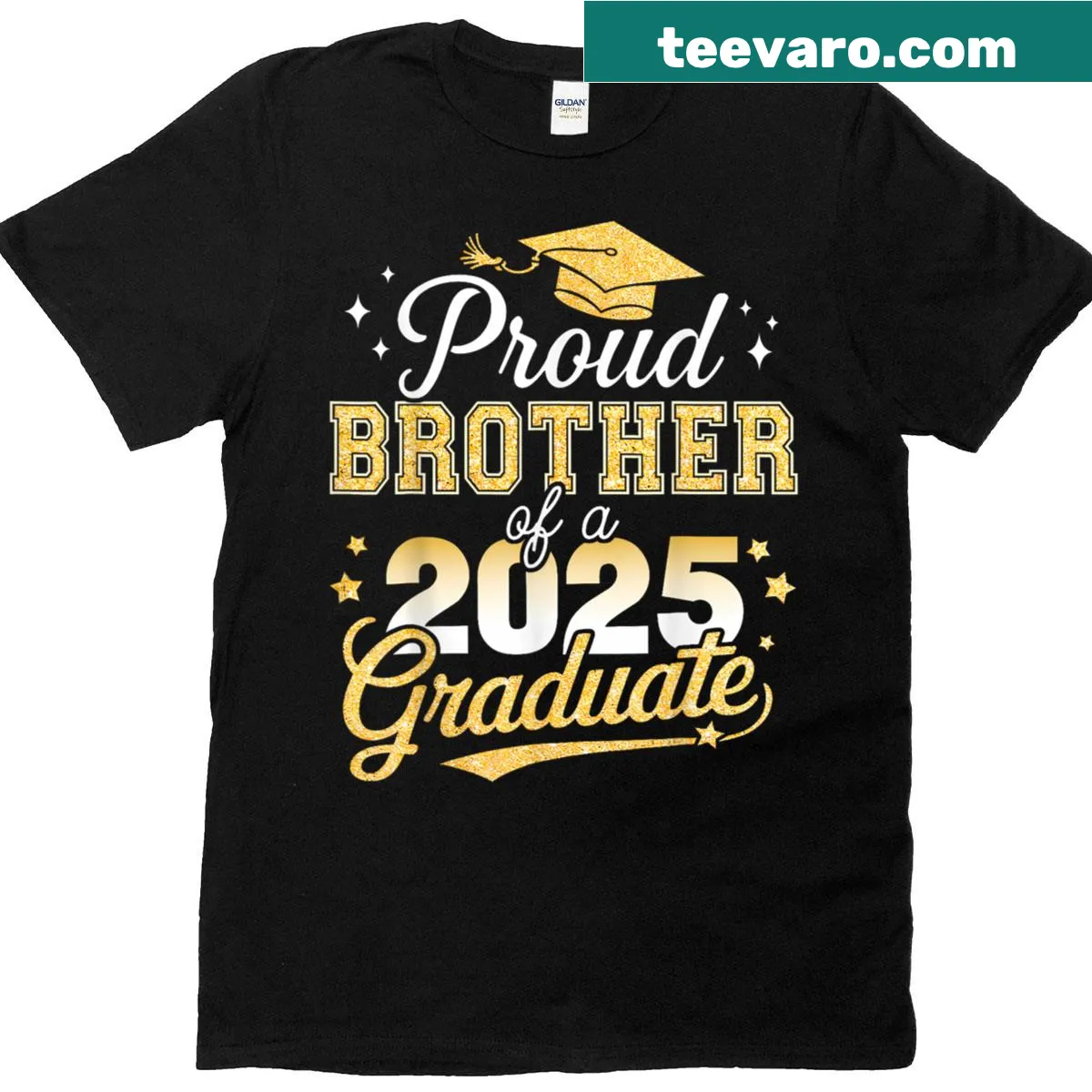 Proud brother shirt for a 2025 graduate — on a men's t-shirt