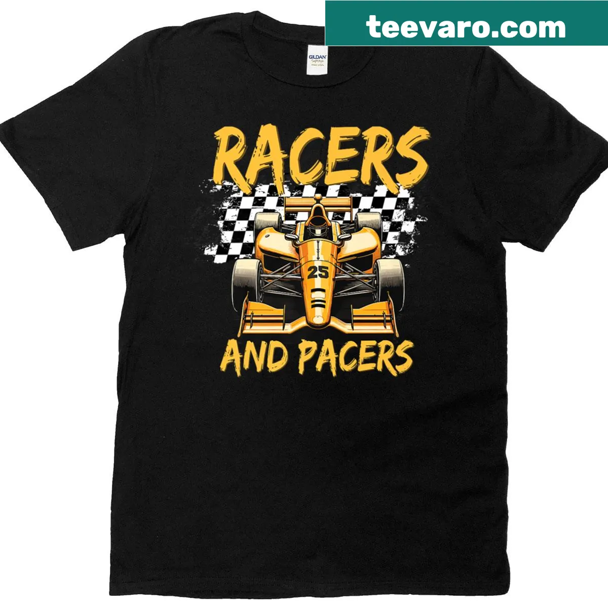 Dynamic typography for Racers And Pacers on a t-shirt — on a men's t-shirt