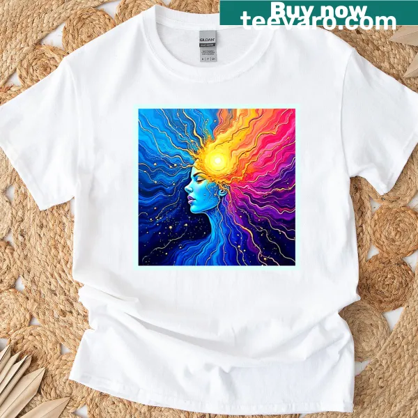 T-shirt with 'Cosmic Mind Awakening' text design