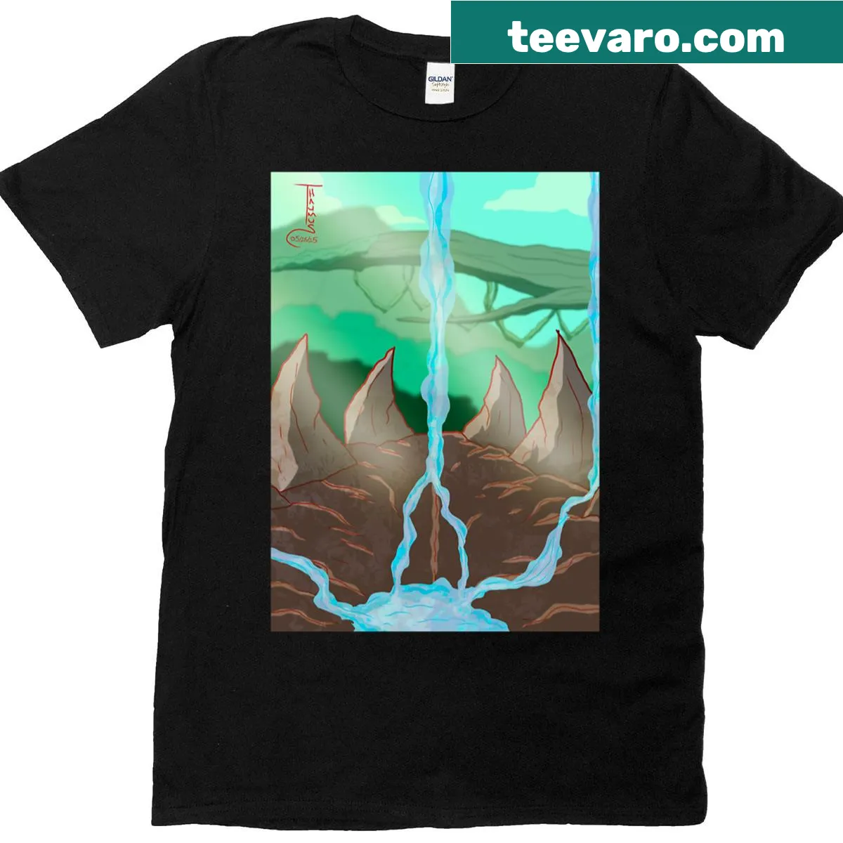 Fantasy-themed Remnants Of The Dragon Age T-shirt — on a men's t-shirt