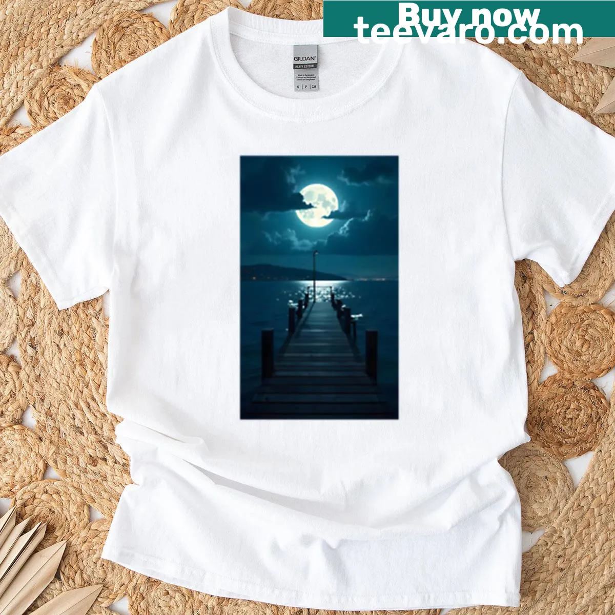 Sleek minimalist silhouette design on a T-shirt. — on a men's t-shirt