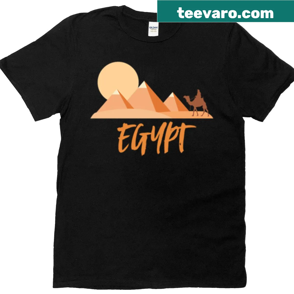 Scenic sunset illustration inspired by Egypt on a t-shirt — on a men's t-shirt