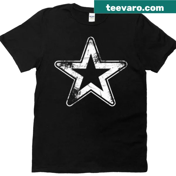 Grunge-style t-shirt featuring a worn star graphic from the Symbolica Collection