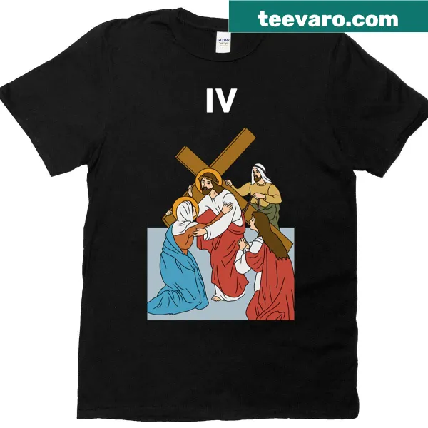 Illustrated t-shirt depicting the Stations of the Cross.
