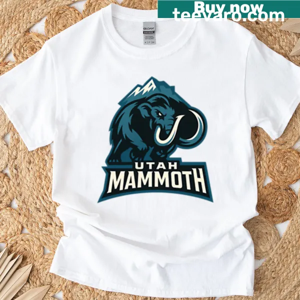 Illustrated t-shirt featuring a majestic mammoth design
