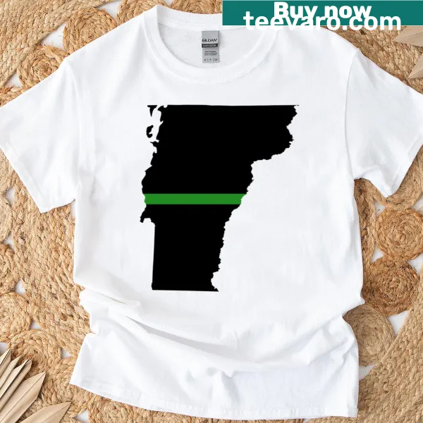T-shirt featuring a thin green line design supporting nature