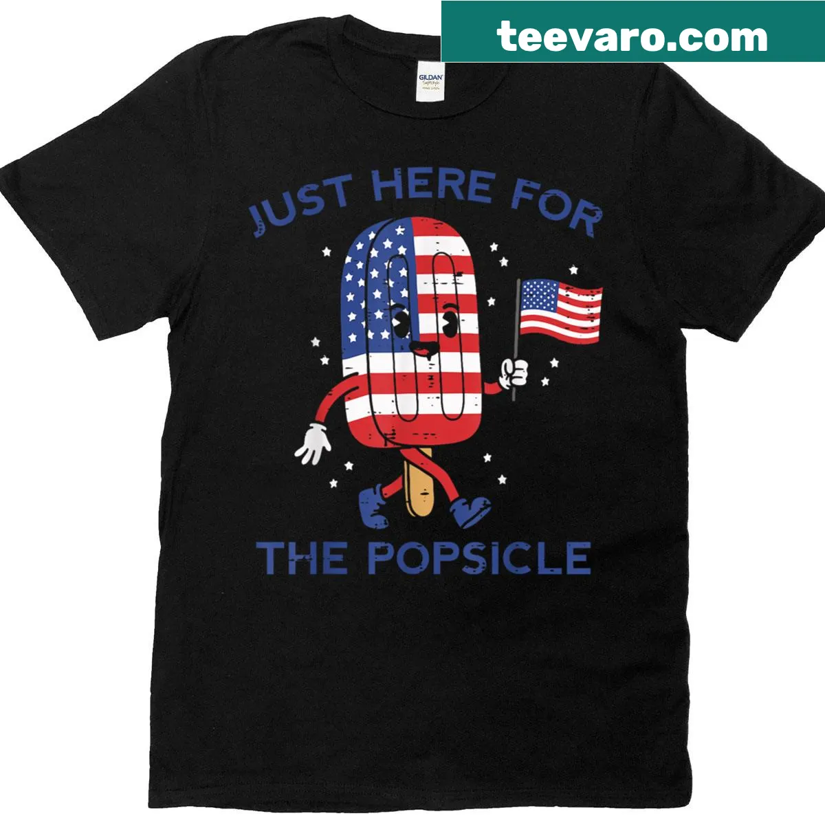Popsicle-themed Fourth of July shirt with bold text — on a men's t-shirt