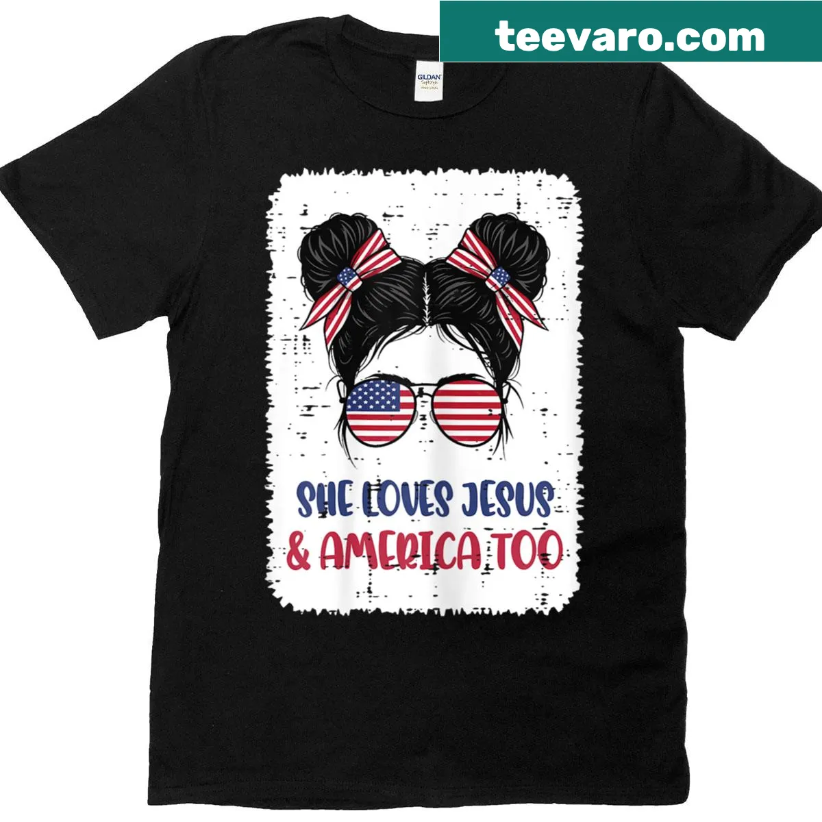 Christian-themed 4th of July T-shirt for women and kids — on a men's t-shirt
