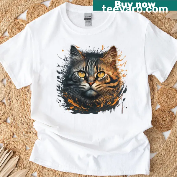 Kawaii oversized T-shirt with an adorable cat face graphic