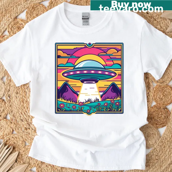 T-shirt featuring typography about ancient aliens and UFOs