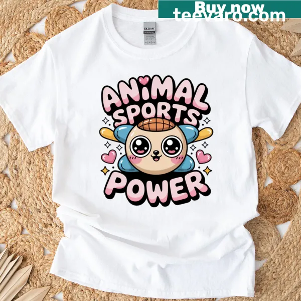 Oversized t-shirt with playful animal sports graphic