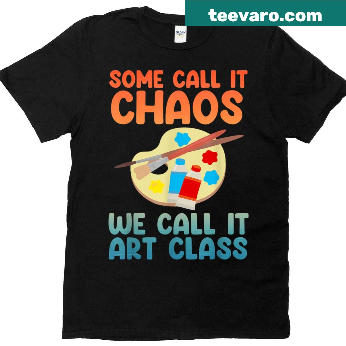 Art teacher appreciation T-shirt with creative typography design. — on a men's t-shirt