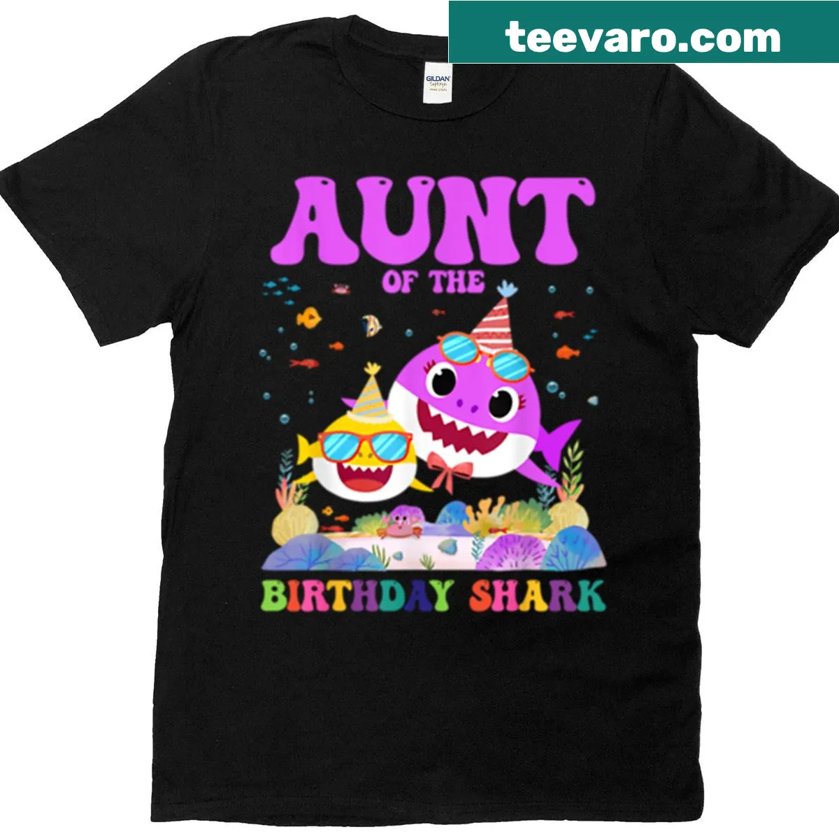 Birthday T-shirt for an aunt with ocean-themed design. — on a men's t-shirt