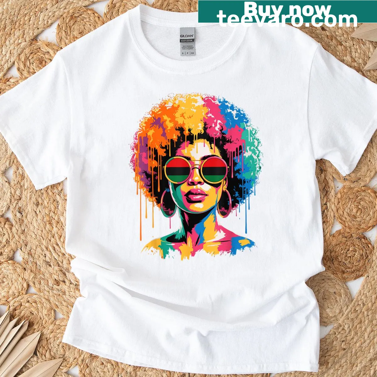 Empowering Black Girl T-shirt celebrating melanin and history — on a men's t-shirt
