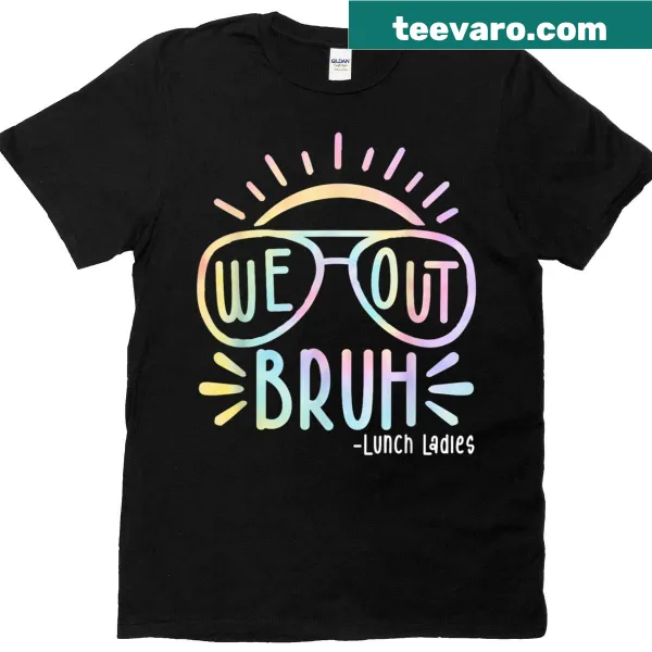 Playful T-shirt with 'Bruh We Out' and school lunch theme for summer