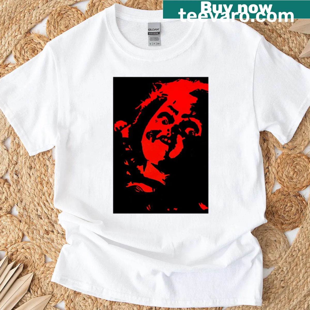 Charlie Lee Ray T-shirt with striking typography — on a men's t-shirt