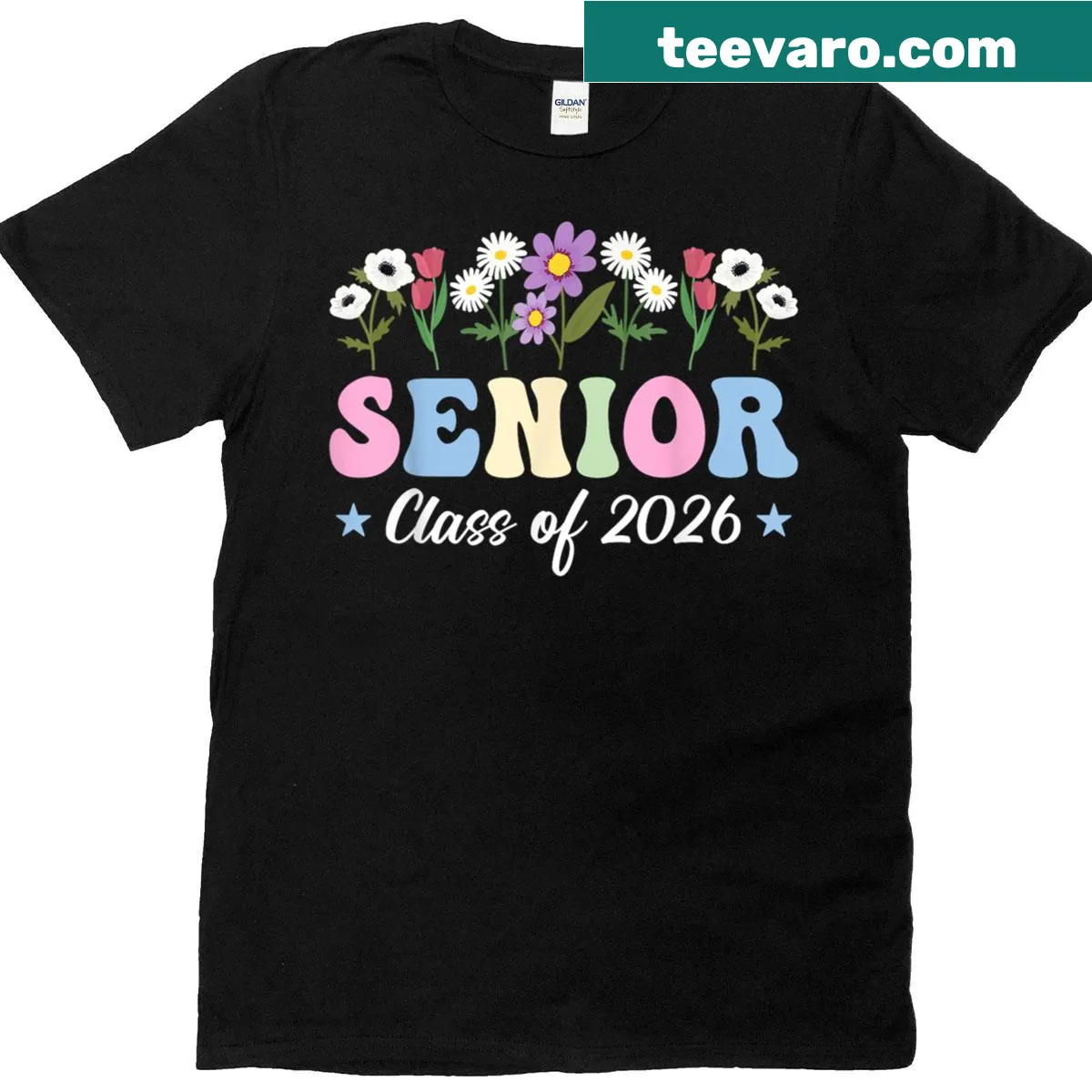 Floral Class of 2026 graduation t-shirt for women with elegant design — on a men's t-shirt