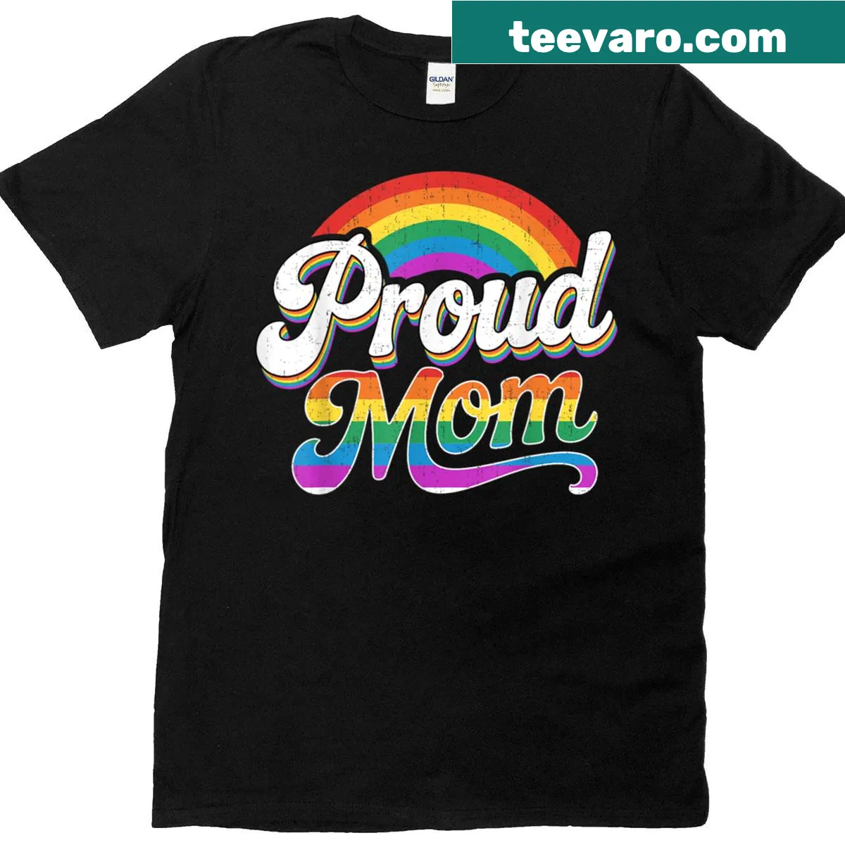 T-shirt featuring retro art design celebrating LGBTQ pride — on a men's t-shirt