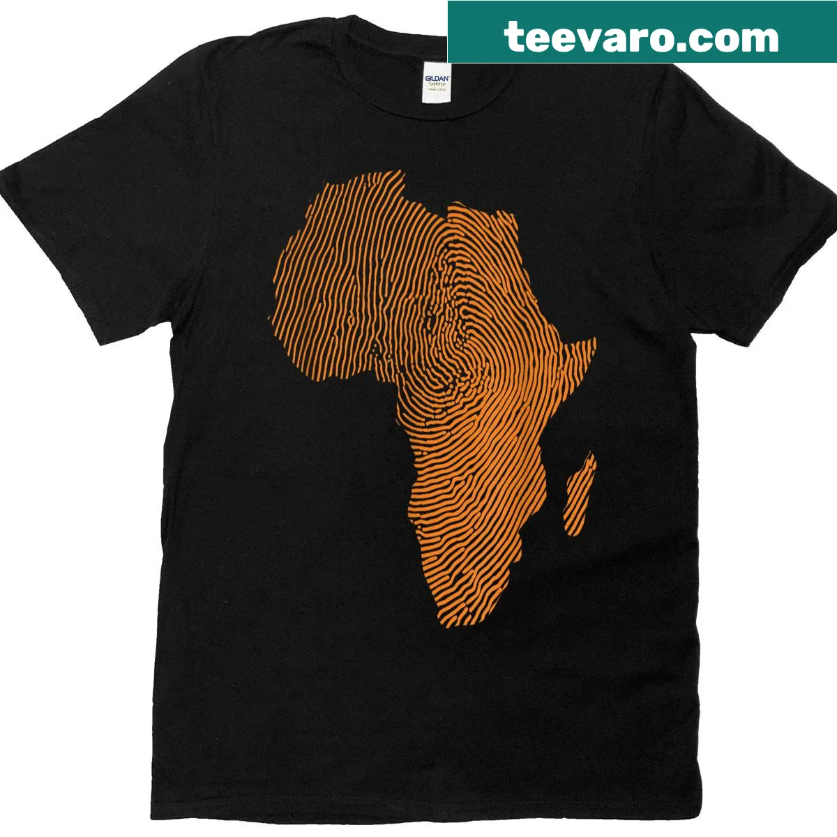Stylish T-shirt featuring an Afrocentric Africa map design — on a men's t-shirt