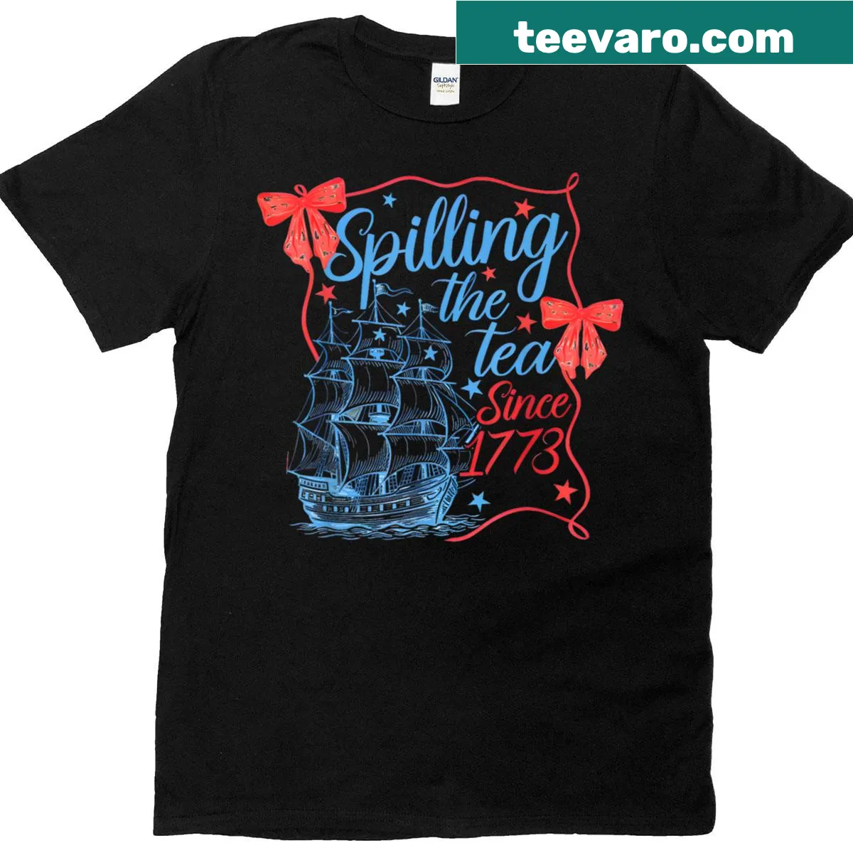 Patriotic T-shirt with a playful 4th of July saying — on a men's t-shirt