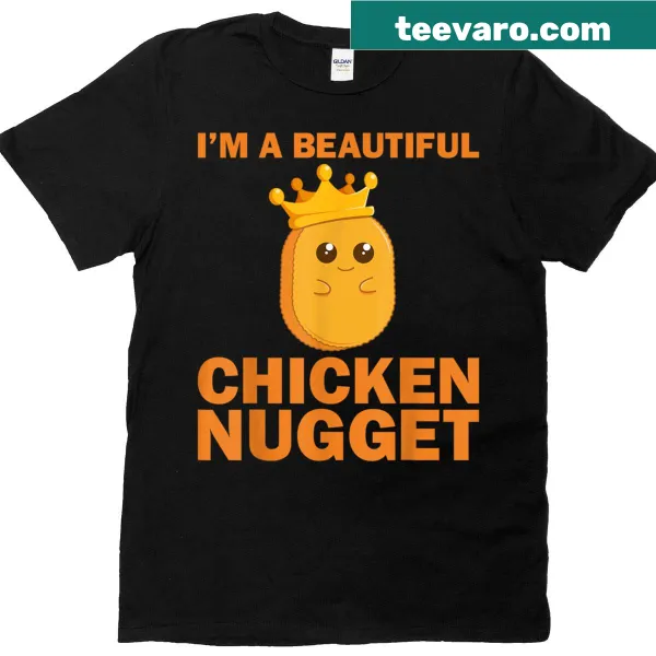 Cute chicken nugget graphic t-shirt design for women and girls.