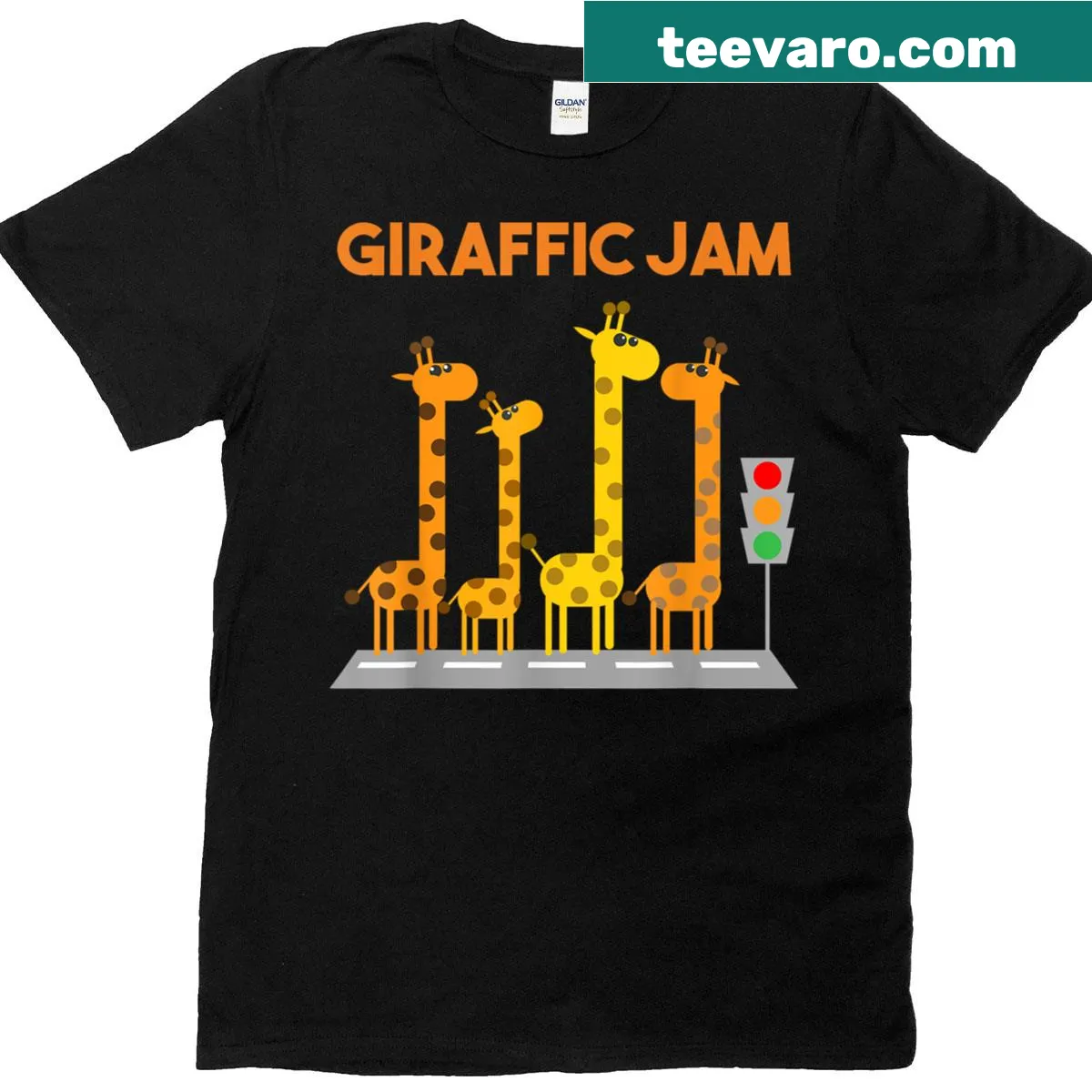 Cute giraffe illustration on a T-shirt for animal lovers — on a men's t-shirt
