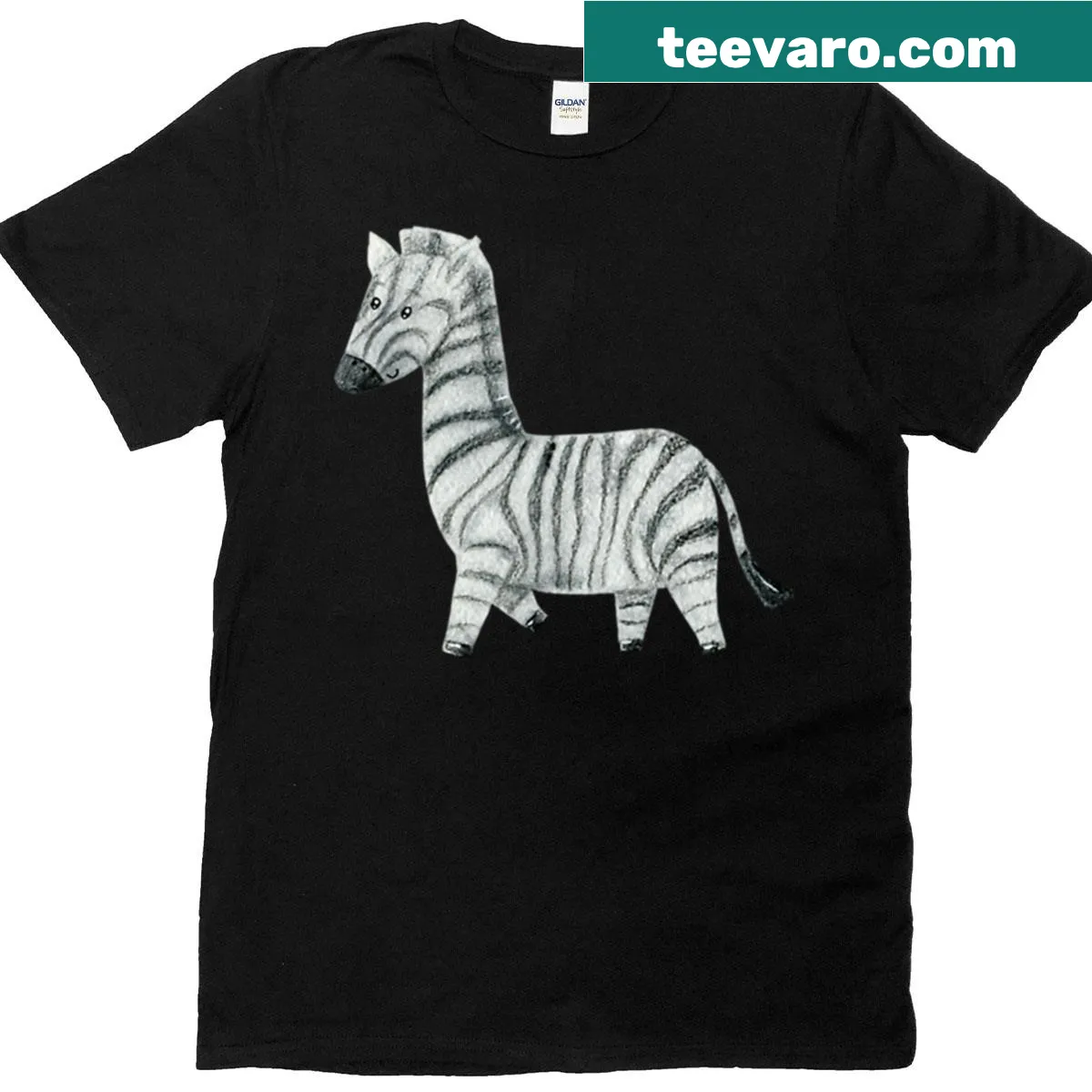 Watercolor zebra design on a soft t-shirt — on a men's t-shirt
