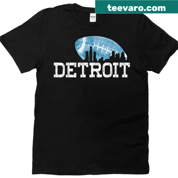 Detroit-themed t-shirt with skyline and landmarks graphic