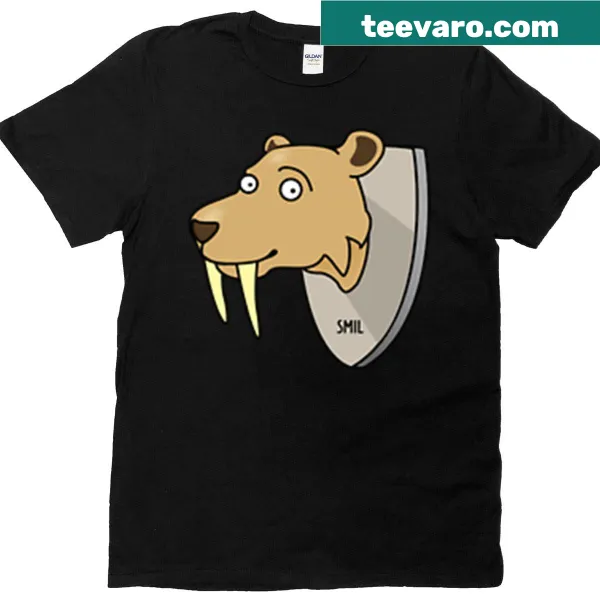 T-shirt with an illustration of the Smilodon dinosaur