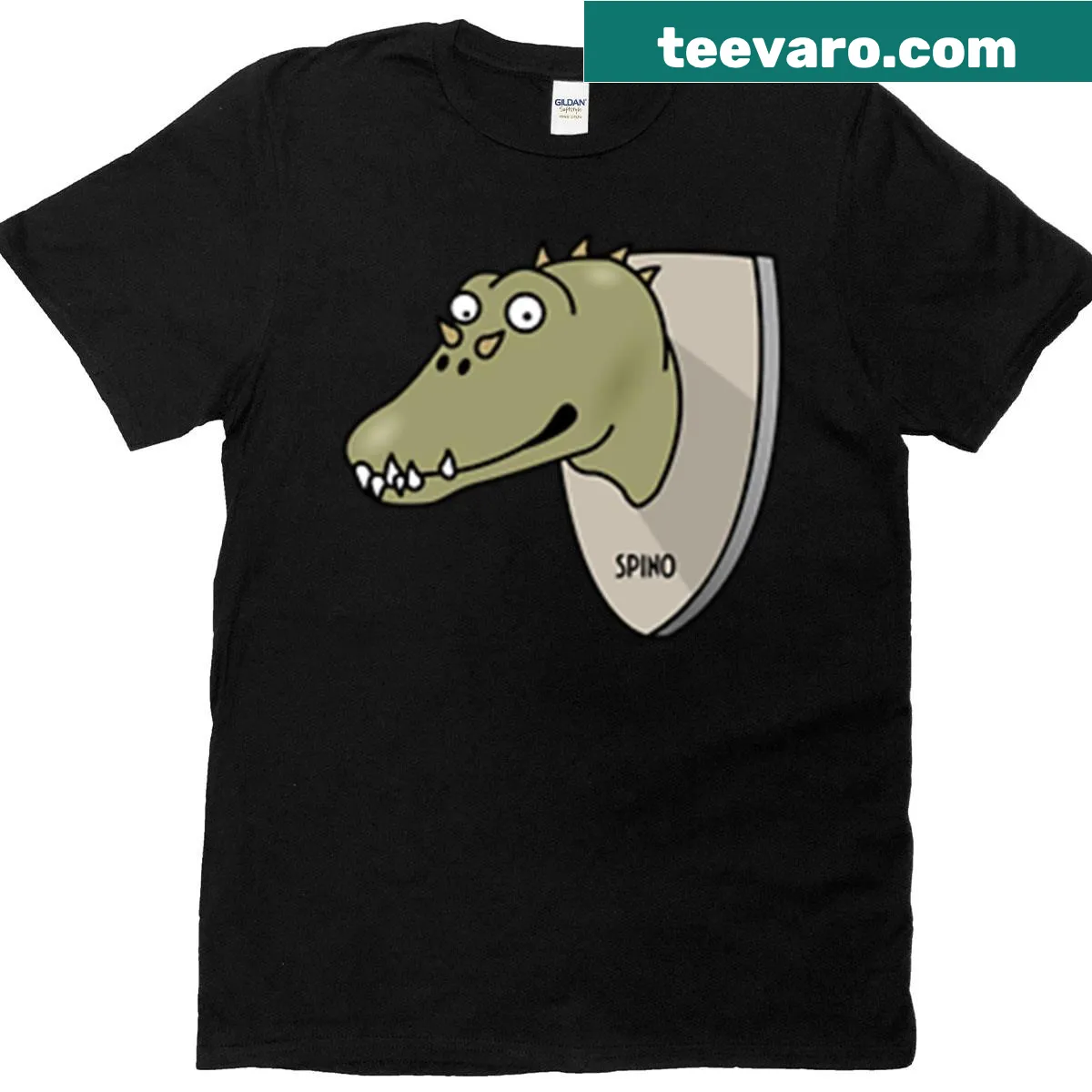 Spinosaurus dinosaur illustration T-shirt for kids — on a men's t-shirt
