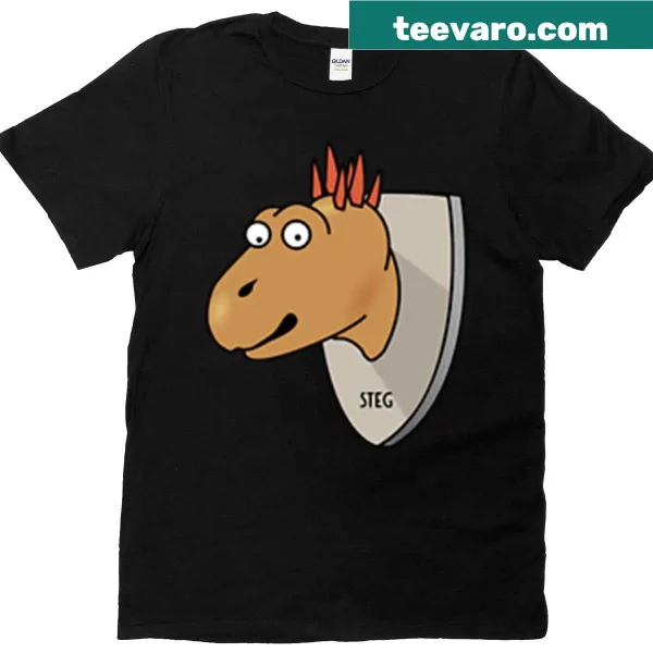 T-shirt featuring an illustration of the Stegosaurus dinosaur