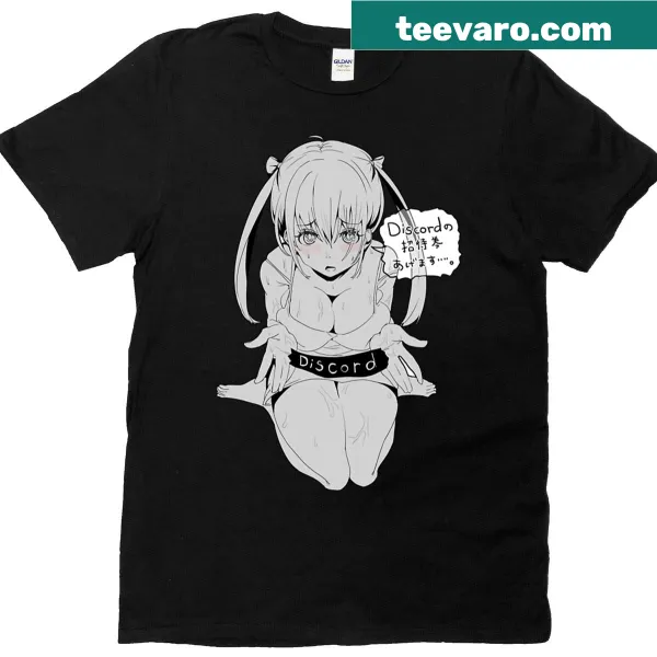 Oversized Discord Invite Please t-shirt with playful typography