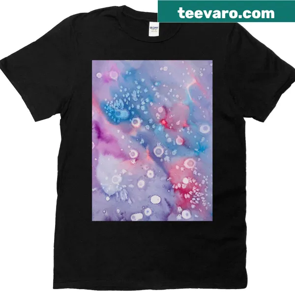 Minimalist T-shirt design featuring the phrase 'Drops Of Purple'