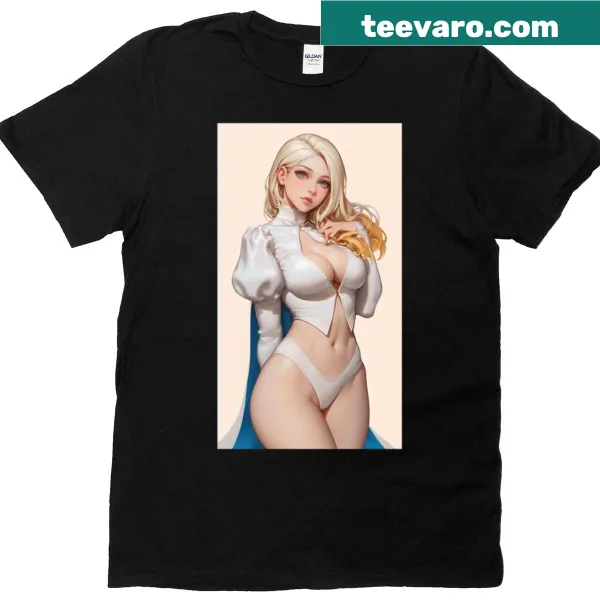 Illustrative design of Emma Frost on a stylish t-shirt