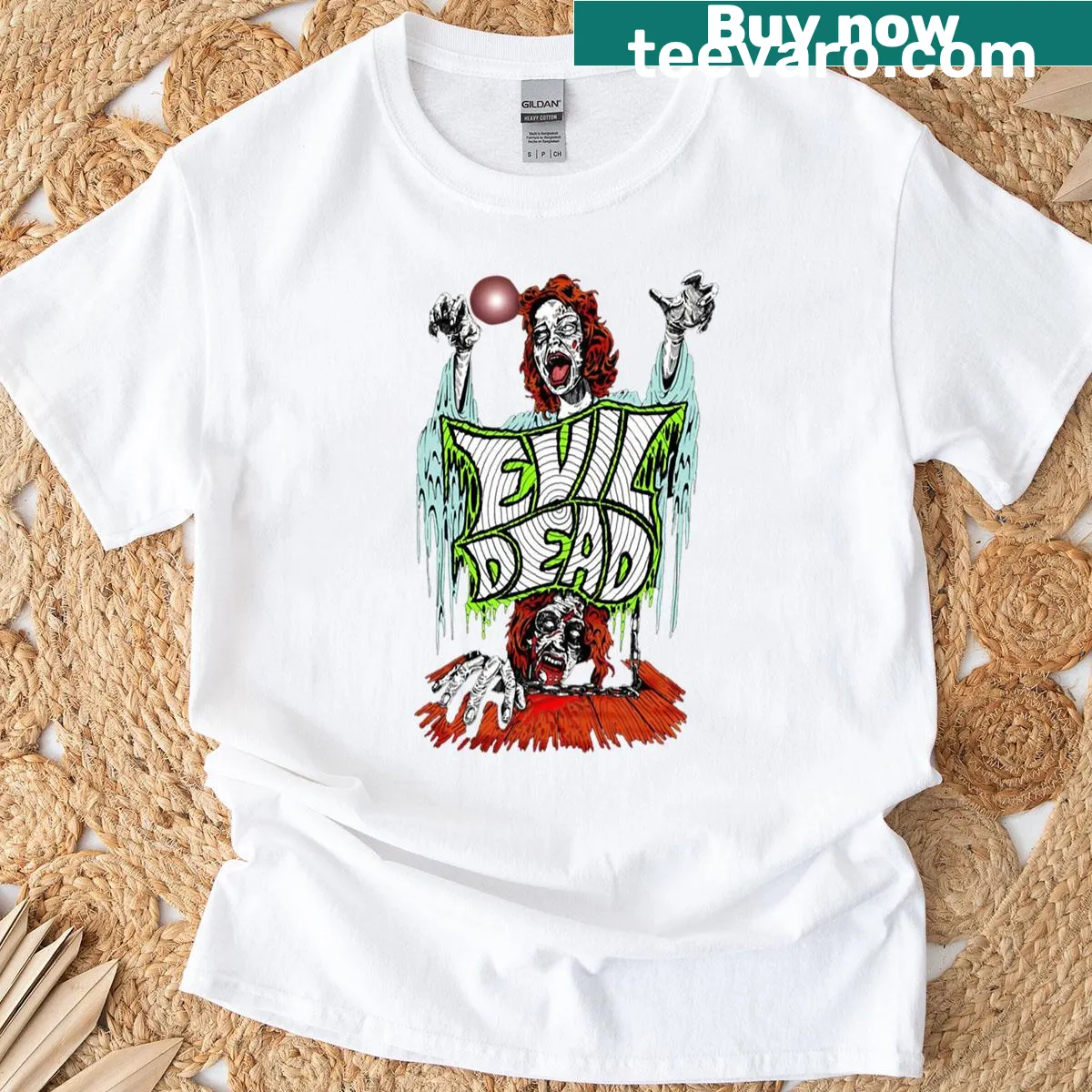Graphic T-shirt inspired by Evil Dead film. — on a men's t-shirt