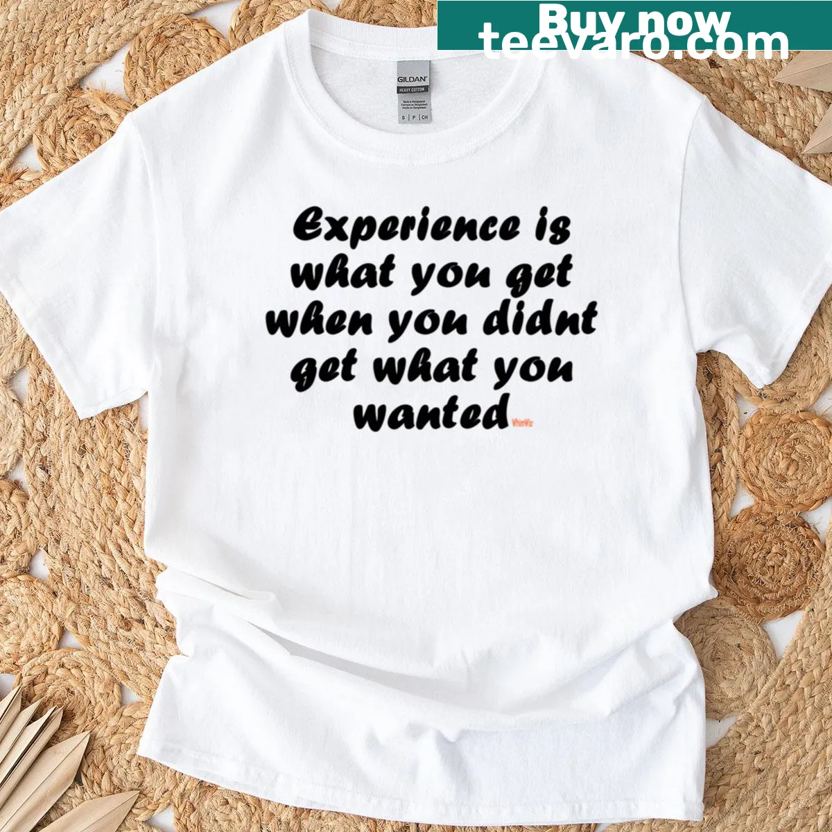 Inspirational quote T-shirt with a focus on experience and growth — on a men's t-shirt