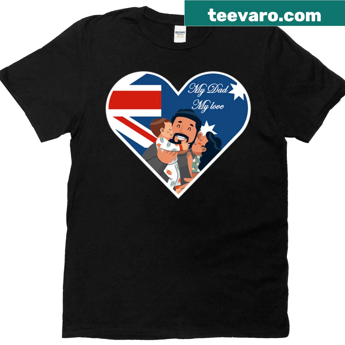 Fathers Day T-shirt with an Australian theme for dads — on a men's t-shirt